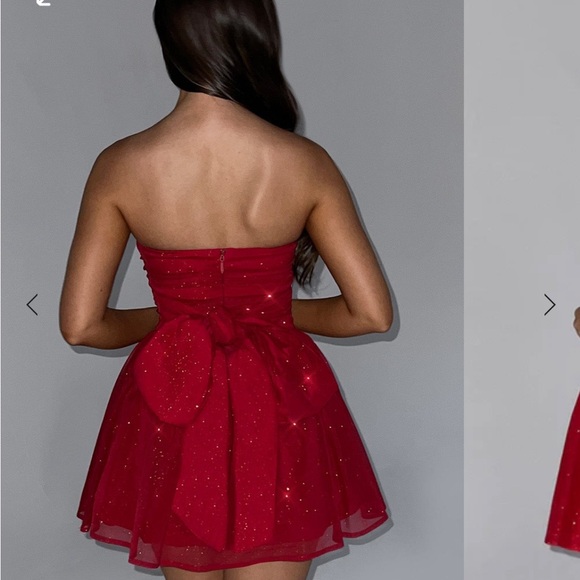 Babyboo Katarina Red Sparkle Mini Dress - Picture 2 of 4